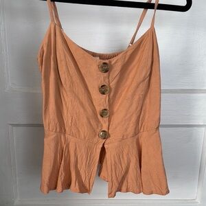 Peach Button-Down Women's Top